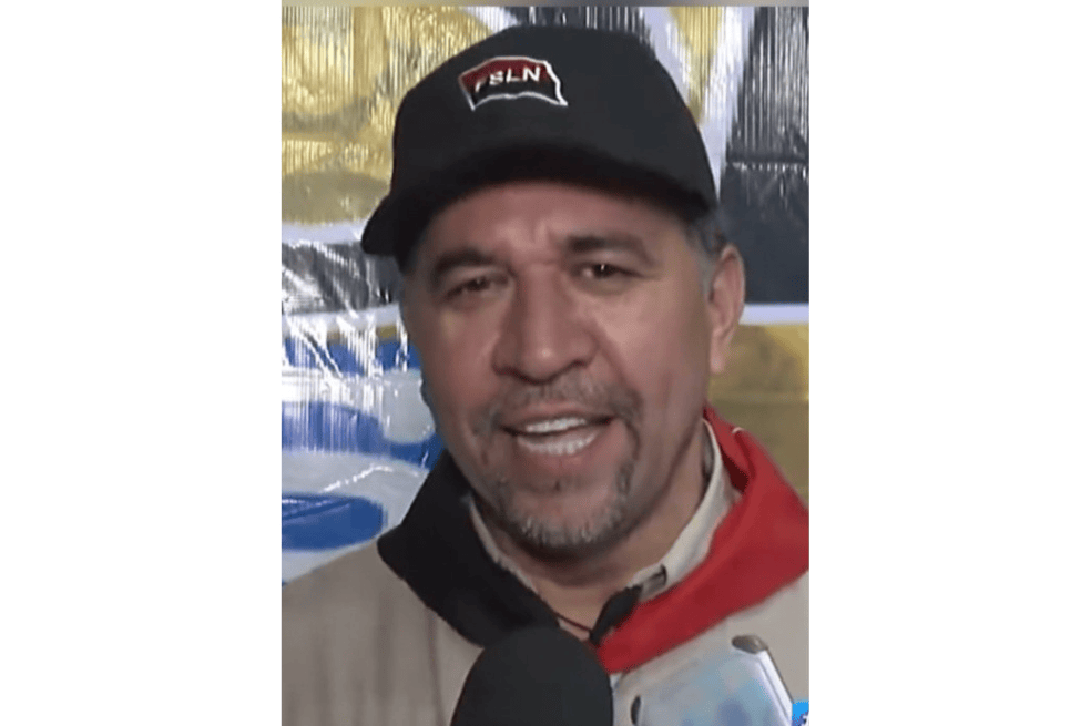 León Fredy Muñoz, en declaraciones con medios nacionales en Nicaragua, durante marchas sandinistas el pasado 7 de julio.