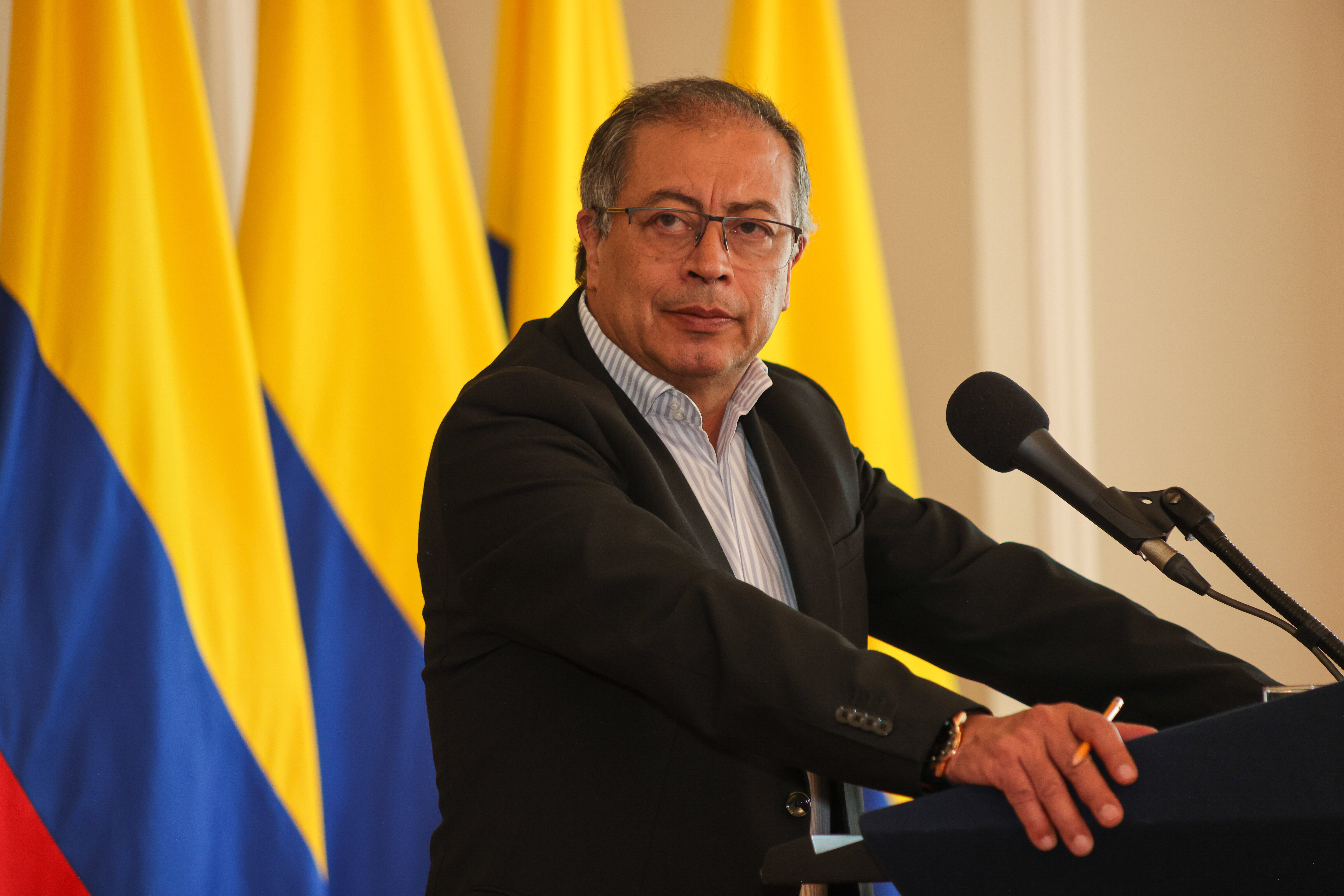 El presidente Gustavo Petro en el saludo al fuero diplomático residente en Colombia.