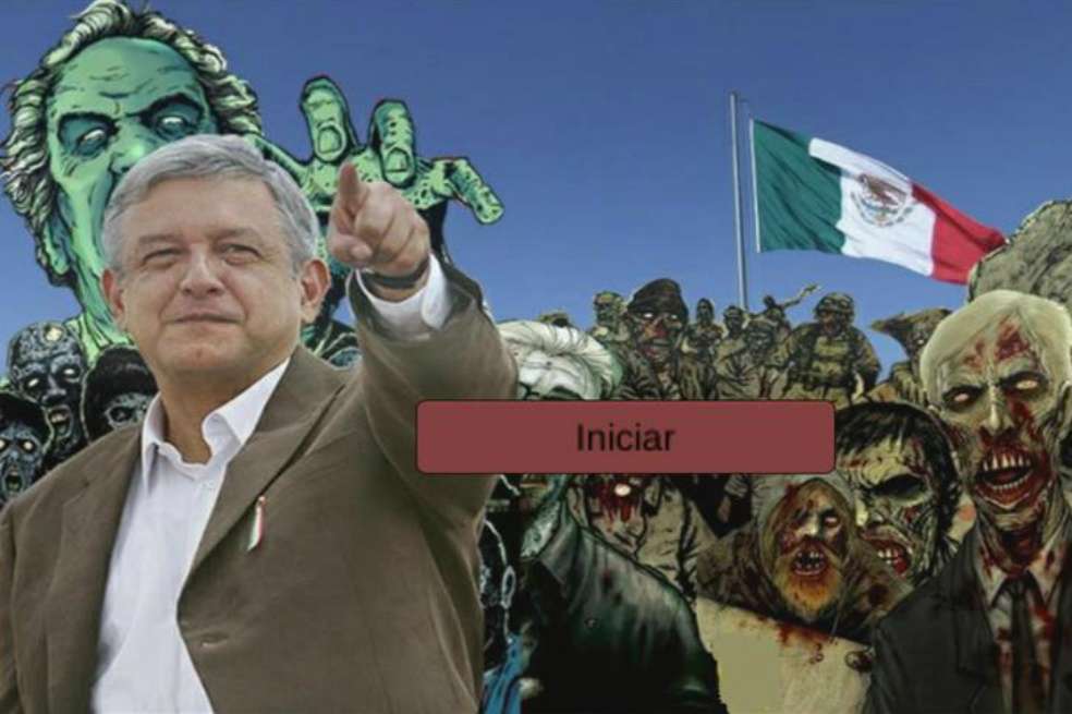 El juego Pejezombis VR está ambientado con imágenes de Andrés López Obrador, Nicolás Maduro, Hugo Chávez y Ernesto Guevara. / Pejezombies VR