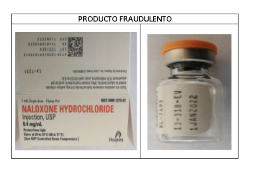 Este es la imagen del medicamento fraudulento.