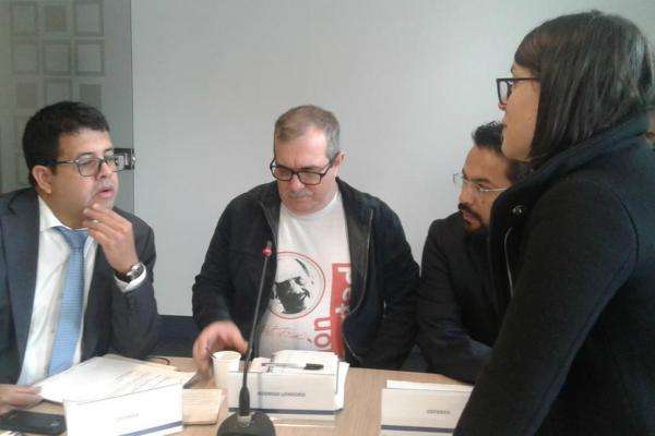Rodrigo Londoño, en medio de su versión voluntaria ante la JEP. / Rodrigo Londoño Twitter