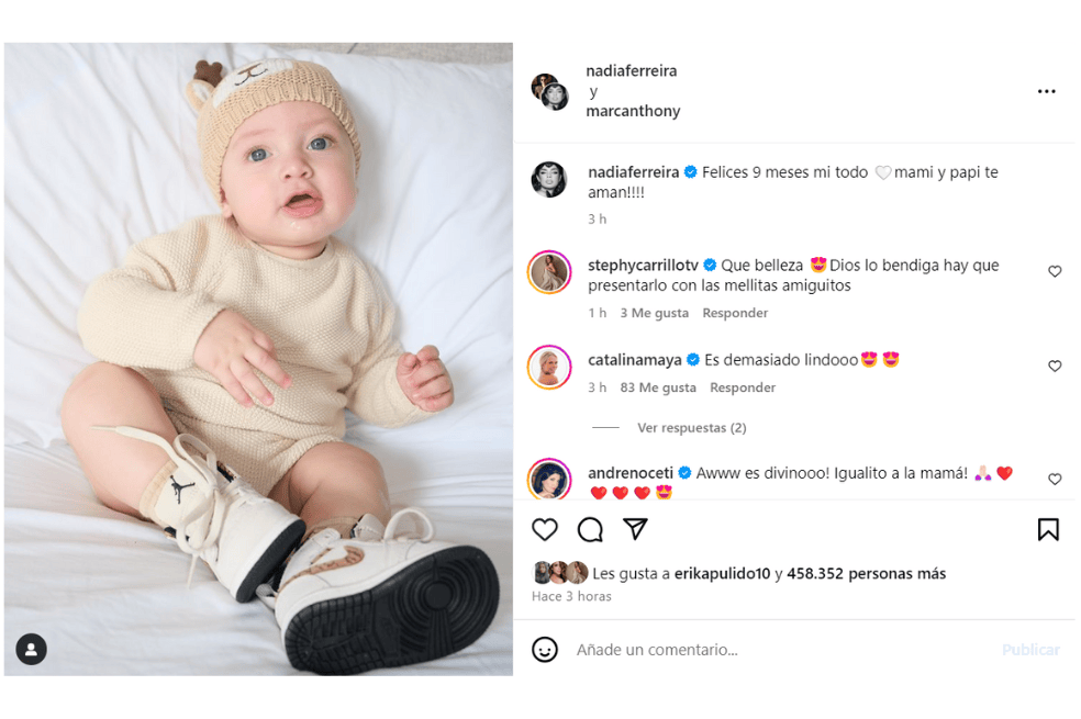 Foto: Marc Anthony y Nadia Ferreira mostraron por primera vez el rostro de su hijo