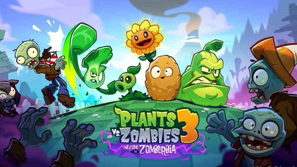 Imagen promocional del videojuego para celulares Plantas vs. Zombies 3.