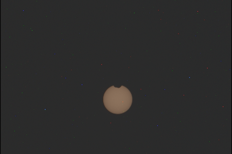 Eclipse solar en marte, el 8 de febrero de este año.