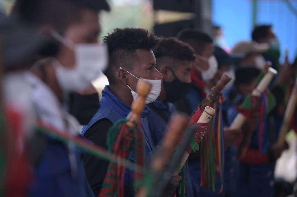 Acto organizado por la Comisión de la Verdad, Colombia 2020 y la alcaldía de Caldono; en el que se reunieron excomandantes de la Columna Móvil Jacobo Arenas de las Farc, líderes sociales, indígenas y víctimas.