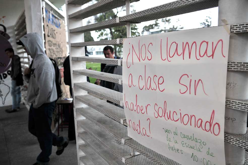 La U. Nacional, bloqueada desde el 27 de agosto por los empleados de planta, volverá a clases el lunes. / Gustavo Torrijos