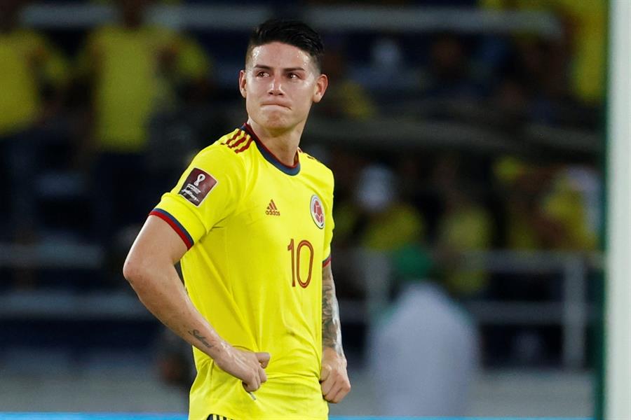 James Rodríguez en el partido de Colombia contra Perú.