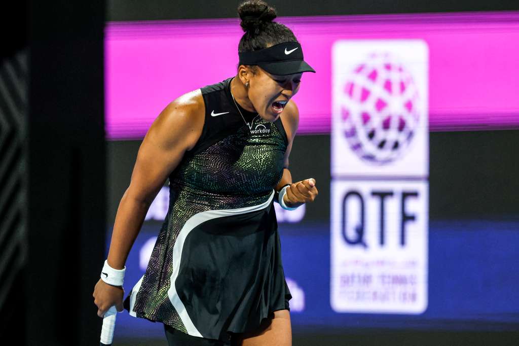 La japonesa Naomi Osaka durante el partido por la primera ronda en el Masters 1000 de Doha.
