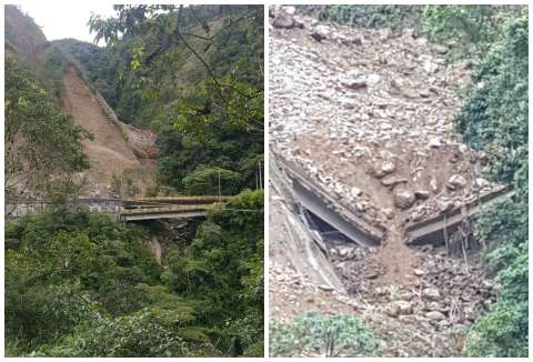 Colapsó puente en la vía Bogotá – Villavicencio
