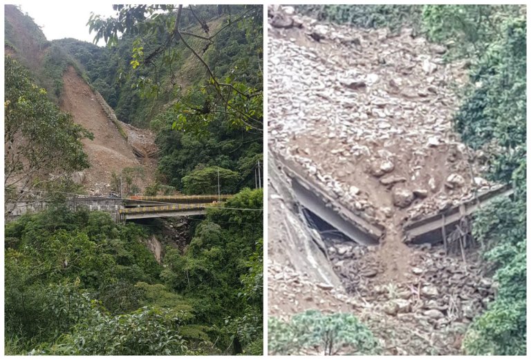 Colapsó puente en la vía Bogotá – Villavicencio