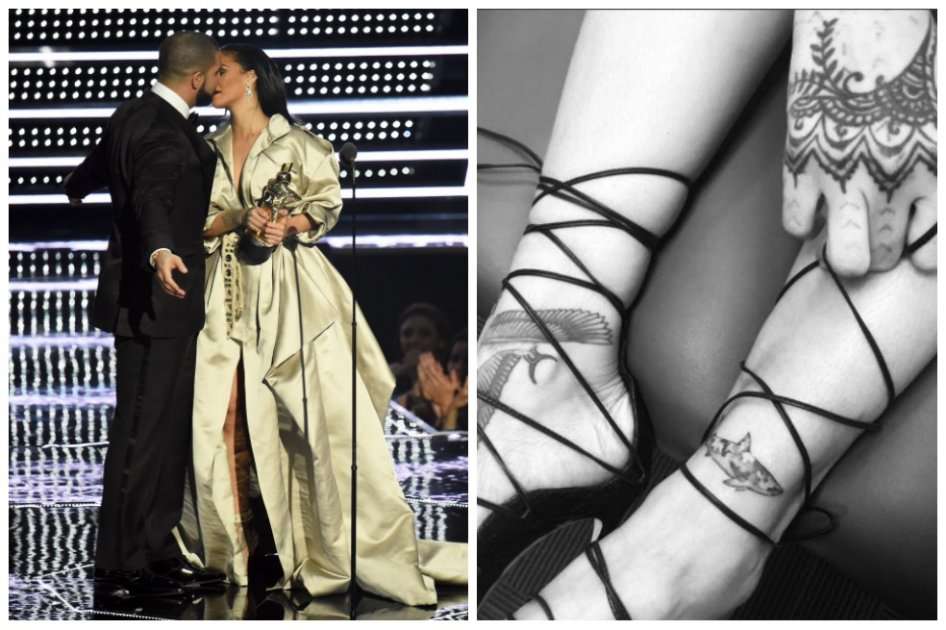  El nuevo tatuaje de Rihanna en honor a Drake (c) Instagram. / Bang Showbiz