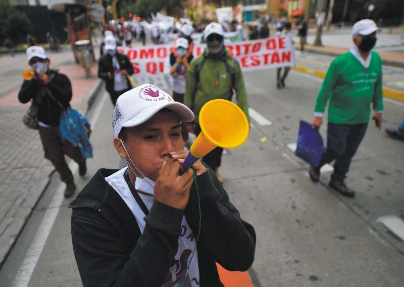 Los firmantes del Acuerdo se han movilizado varias veces en protesta por los ataques que han sufrido ellos y sus familias. 