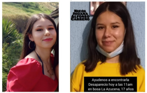 Johana Alfonso Carreño, desaparecida el pasado 14 de junio en la localidad de Bosa.