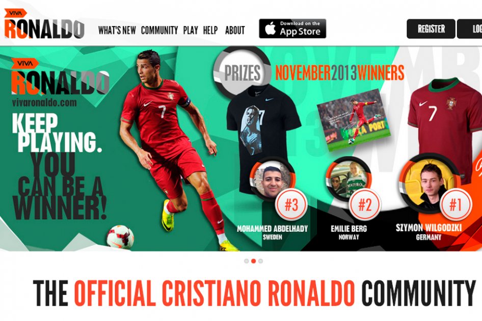 Así es el home del sitio vivaronaldo.com.