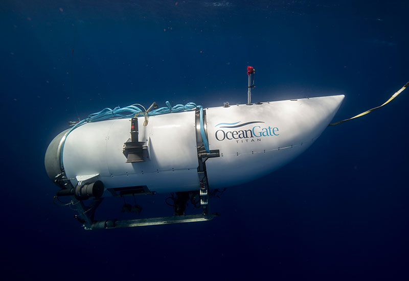 - (EEUU), 20/06/2023.- Fotografía facilitada por Ocean Gate que muestra el exterior de un submarino turístico, con capacidad para cinco personas, operado por la citada compañía. La Guardia Costera de Estados Unidos inició este lunes una extensa operación de búsqueda con ayuda de Canadá para localizar un submarino turístico que ha desaparecido en el océano Atlántico con cinco personas a bordo para ver los restos del Titanic, el famoso trasatlántico hundido hace más de un siglo. EFE/Ocean Gate / ***SOLO USO EDITORIAL/SOLO DISPONIBLE PARA ILUSTRAR LA NOTICIA QUE ACOMPAÑA (CRÉDITO OBLIGATORIO)***