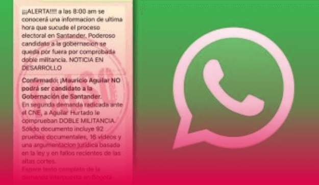 Kate Suárez, jefe de prensa de la campaña de Aguilar, aseguró que la información que se difunde en el mensaje es falsa. / Cortesía