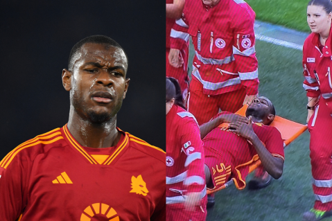 Jugador de Roma se desplomó por molestia en el pecho y suspendieron el partido