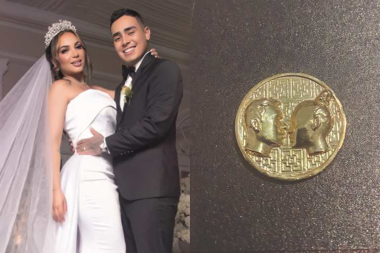 Valdiri y Saruma: Este es el verdadero significado de la moneda de oro en su boda