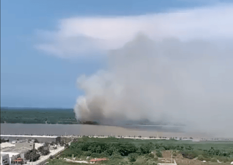 Se vuelve a registrar un incendio cerca del parque Isla Salamanca, en Magdalena