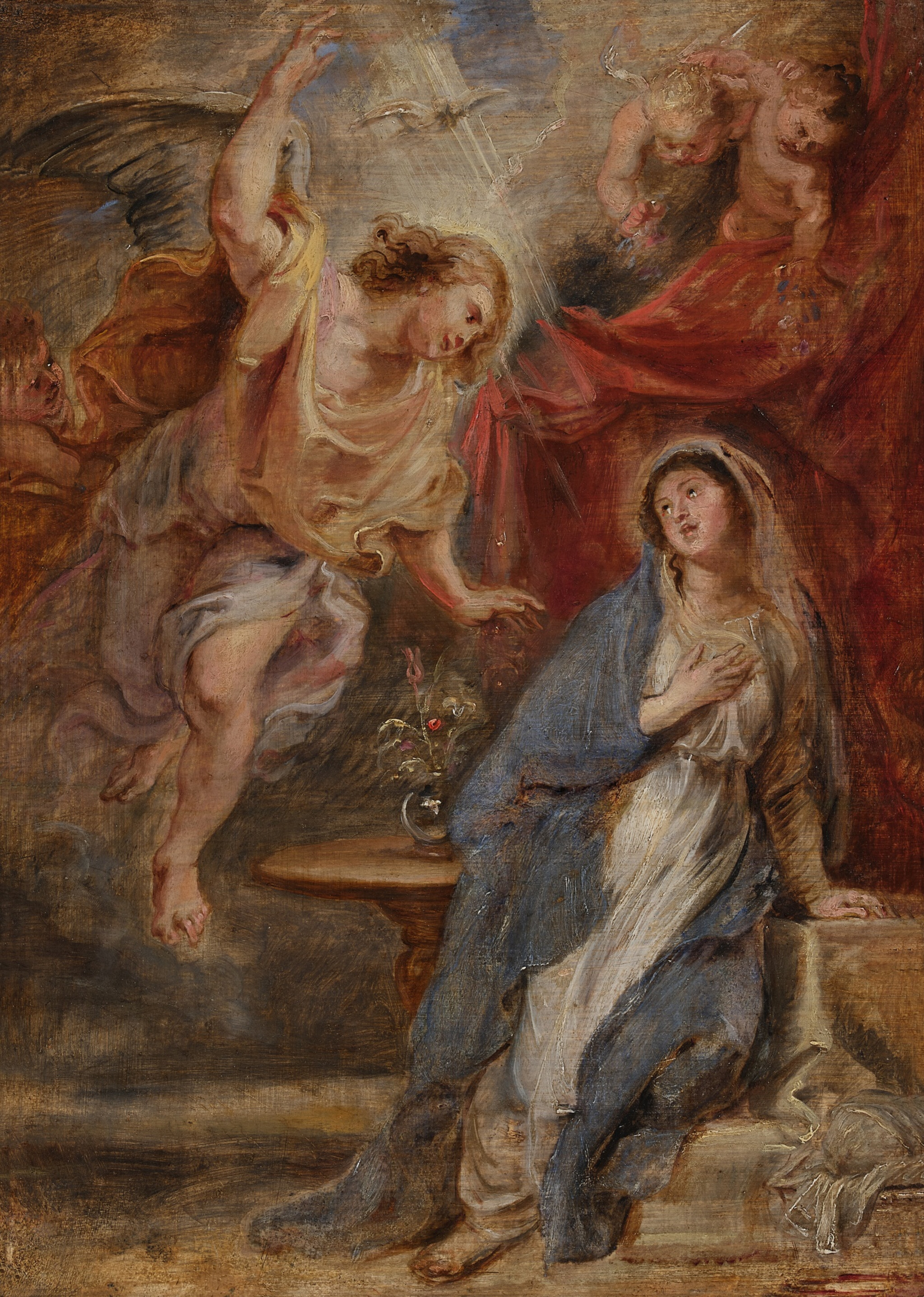 USA069. NUEVA YORK (NY, EEUU), 16/01/2025.- Fotografía cedida por Sotheby's de la obra 'La Anunciación' del pintor alemán Peter Paul Rubens. El cuadro 'La Anunciación' del pintor alemán Peter Paul Rubens y la pintura 'Santa María Magdalena' del italiano Rafael son las piezas más destacadas de la subasta 'Pinturas Maestras I', que organiza la casa Sotheby's en Nueva York el próximo 6 de febrero. EFE/Sotheby's /SOLO USO EDITORIAL /NO VENTAS /SOLO DISPONIBLE PARA ILUSTRAR LA NOTICIA QUE ACOMPAÑA /CRÉDITO OBLIGATORIO