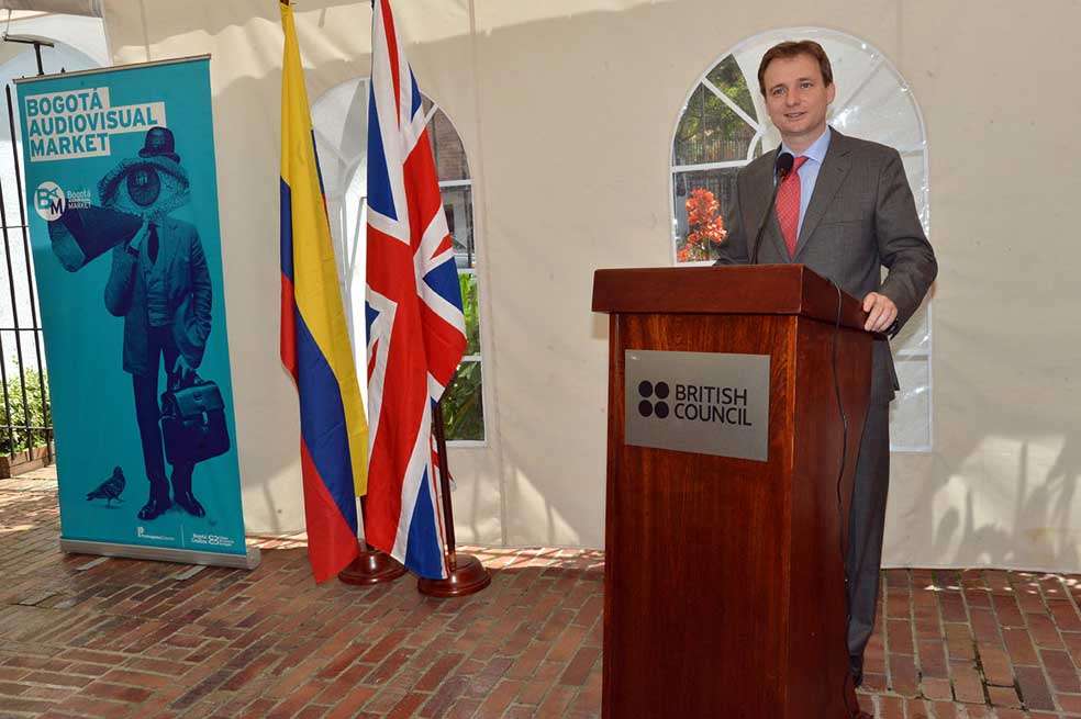 Lindsay Croisdale-Appleby, Embajador del Reino Unido en Colombia durante el lanzamiento de Bogotá Audiovisual Market 2014