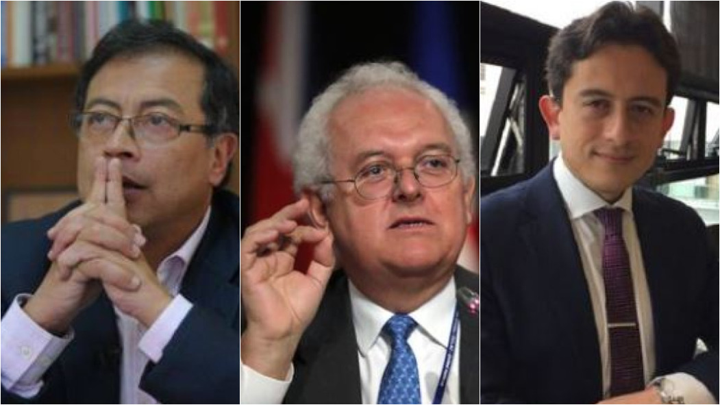 El presidente electo Gustavo Petro con los designados José Antonio Ocampo como ministro de Hacienda y Luis Carlos Reyes como director de la DIAN.