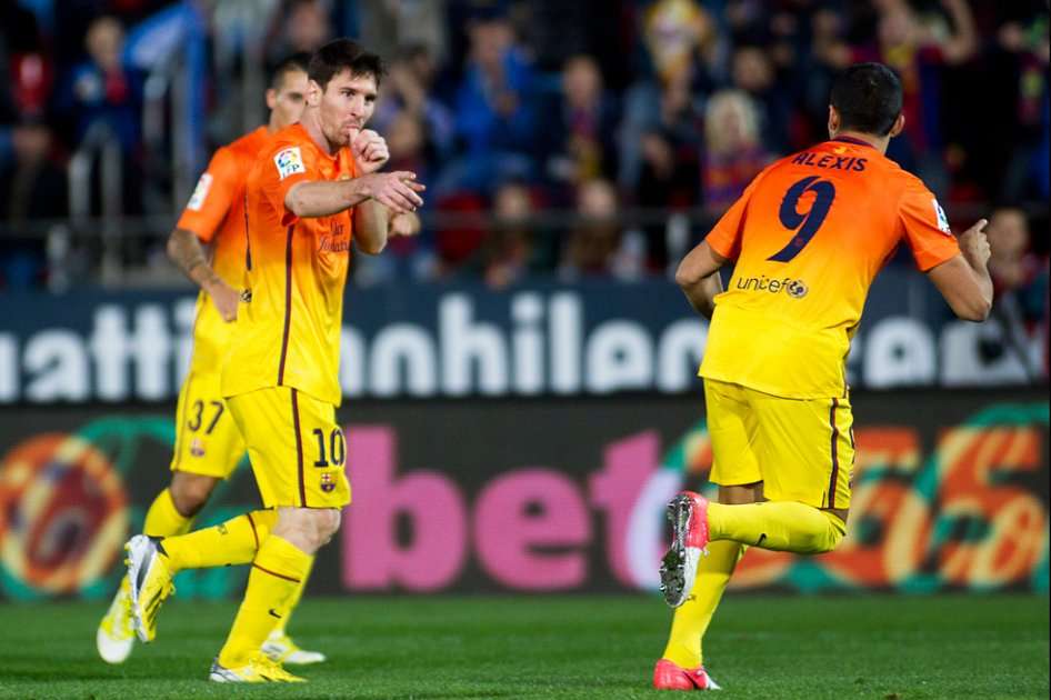 Chupando dedo celebró Messi uno de sus goles al Mallorca / AFP