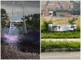 Atacaron torre de energía de EPM en Bello; dejaron bandera de disidencias