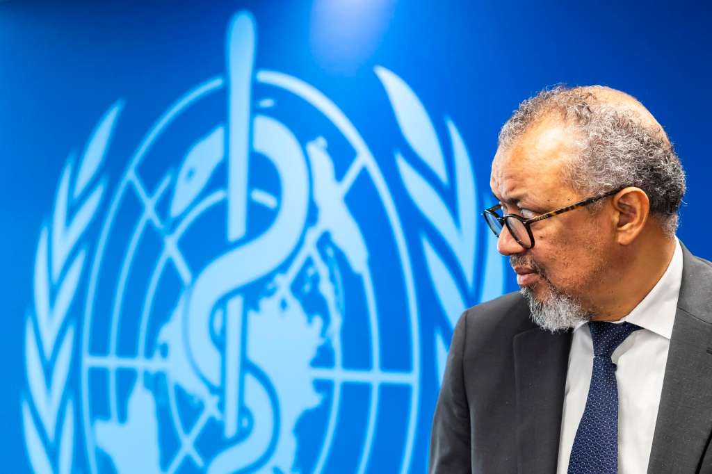 GENEVA (Switzerland), 20/05/2026.- Tedros Adhanom Ghebreyesus, Director General of the World Health Organization (WHO), leaves after the press conference about an Emergency Committee regarding the epidemic of Ebola disease caused by the Bundibugyo virus in the Democratic Republic of the Congo and Uganda, during a press conference at the World Health Organization (WHO) headquarters in Geneva, Switzerland, 20 May 2026. (Suiza, Ginebra) EFE/EPA/SALVATORE DI NOLFI