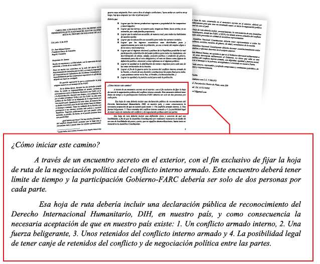 Carta de Henry Acosta Patiño al presidente electo Juan Manuel Santos Calderón.