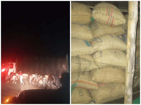 Indígenas y afro ayudaron a recuperar camión robado con carga de café en Cauca