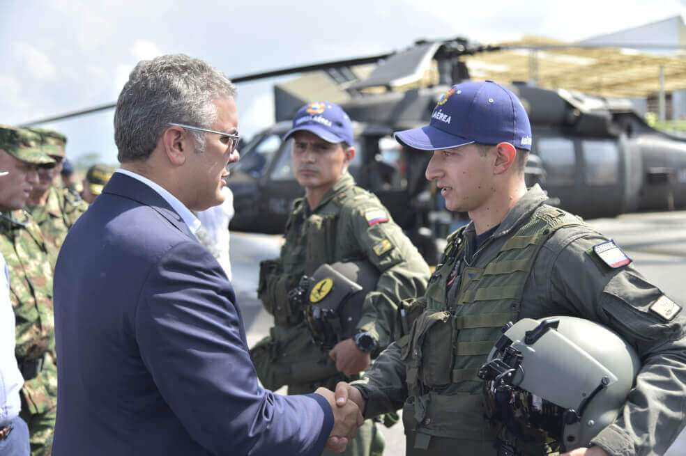El presidente Duque presentó su plan de defensa esta mañana, en la base militar de Tolemaida. / Presidencia