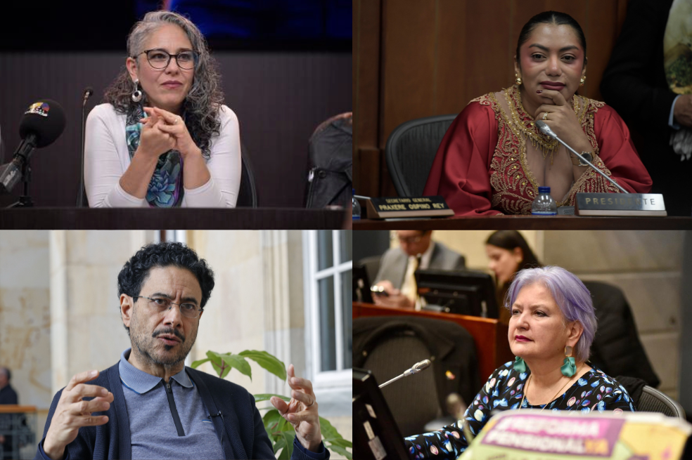 Los senadores María José Pizarro, Martha Peralta, Iván Cepeda y Gloria Flórez.