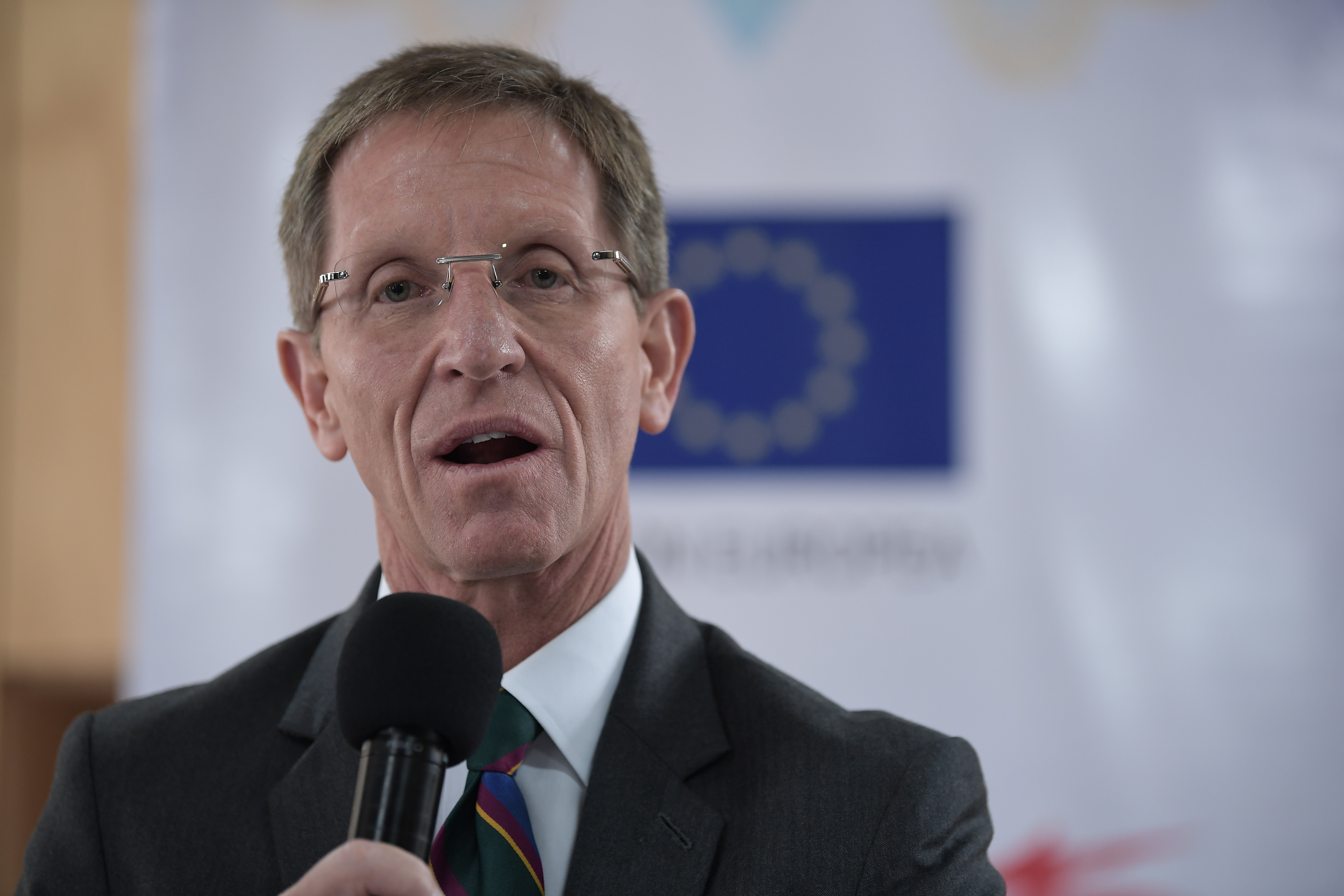 Consejero presidencial para la Estabilización y la Consolidación en rueda de prensa, anunciando la extensión del Fondo Europeo para La Paz por cuatro años más.