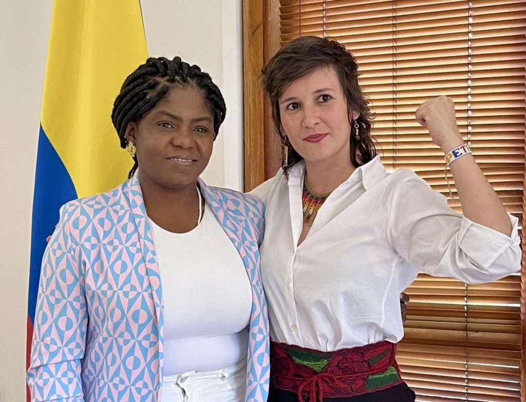 Ministra de la Igualdad, Francia Márquez, y nueva viceministra de la Mujer, Tamara Ospina.