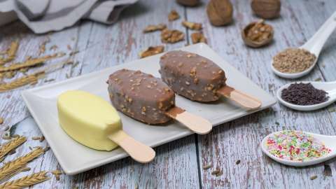 “Magnum” de mango y coco: cremosa, fácil y exquisita