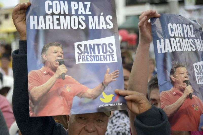 Juan Manuel Santos ganó las elecciones de 2014 en segunda vuelta, derrotando a Óscar Iván Zuluaga. Foto: AFP
