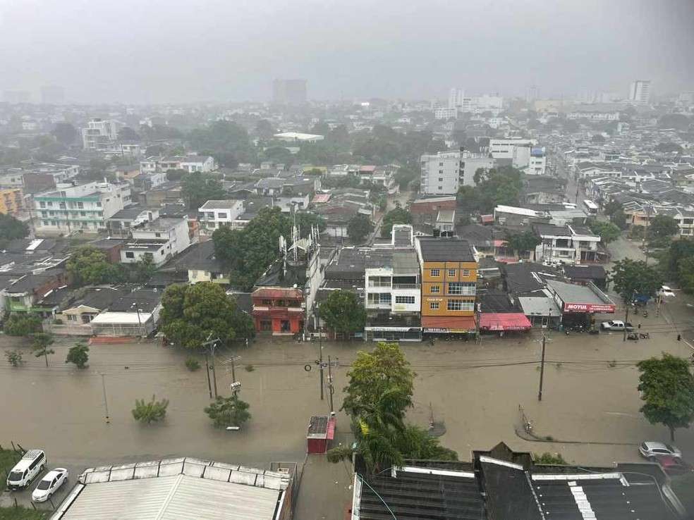 Un sector de Cartagena inundado.