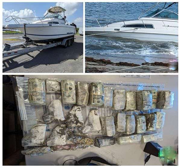 También fueron incautados en aguas internacionales 259.000 dólares, una lancha tipo Go Fast y cinco armas de fuego.