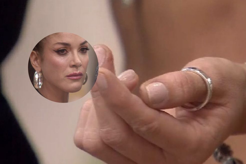 Nataly Umaña reacciona a palabras dichas por Alejandro Estrada. Montaje Cromos.