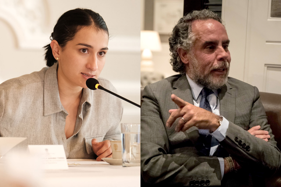 Laura Sarabia, jefa de gabinete de Gustavo Petro, y Armando Benedetti, embajador en Venezuela.