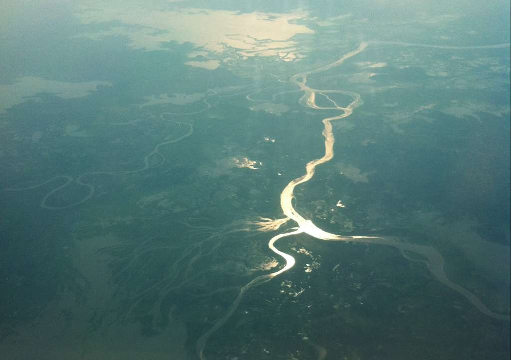 Vista aérea de la Depresión Momposina, donde está un tramo del río Magdalena.