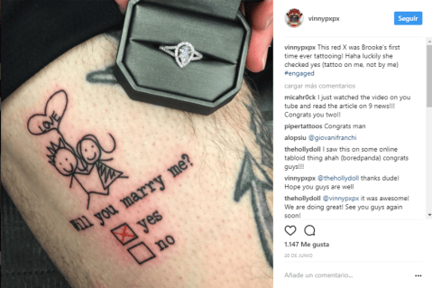 Propuesta de matrimonio con tatuaje se hace viral