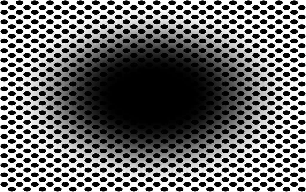 Ejemplo de región central que se expande ilusoriamente o “agujero”. (Nota Bene: ver la imagen a pantalla completa es mejor para obtener el efecto). Foto: The Eye Pupil Adjusts to Illusorily Expanding Holes / Frontiers in Human Neuroscience.