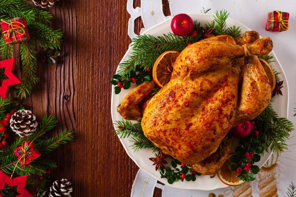 Pollo relleno al horno