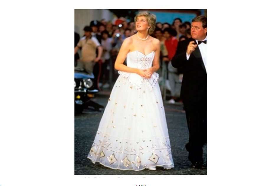 Diana de Gales en el estreno de "The Living Daylights". / Tomada de kerrytaylorauctions.com.