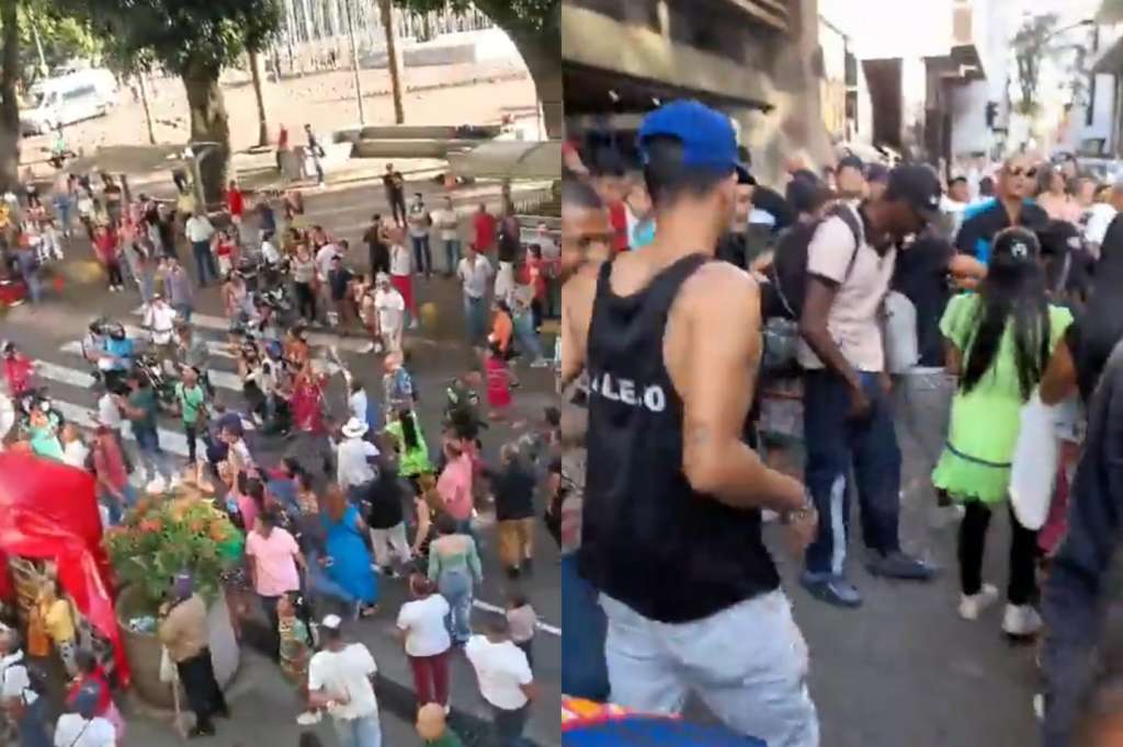 La "lluvia de billetes" ocurrió en la Plaza de Bolívar de Pereira.