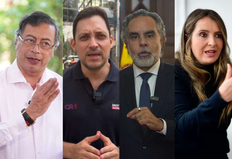 Presidente Gustavo Petro; Senador Carlos Motoa; ministro del Interior, Armando Benedetti; senadora Paloma Valencia.