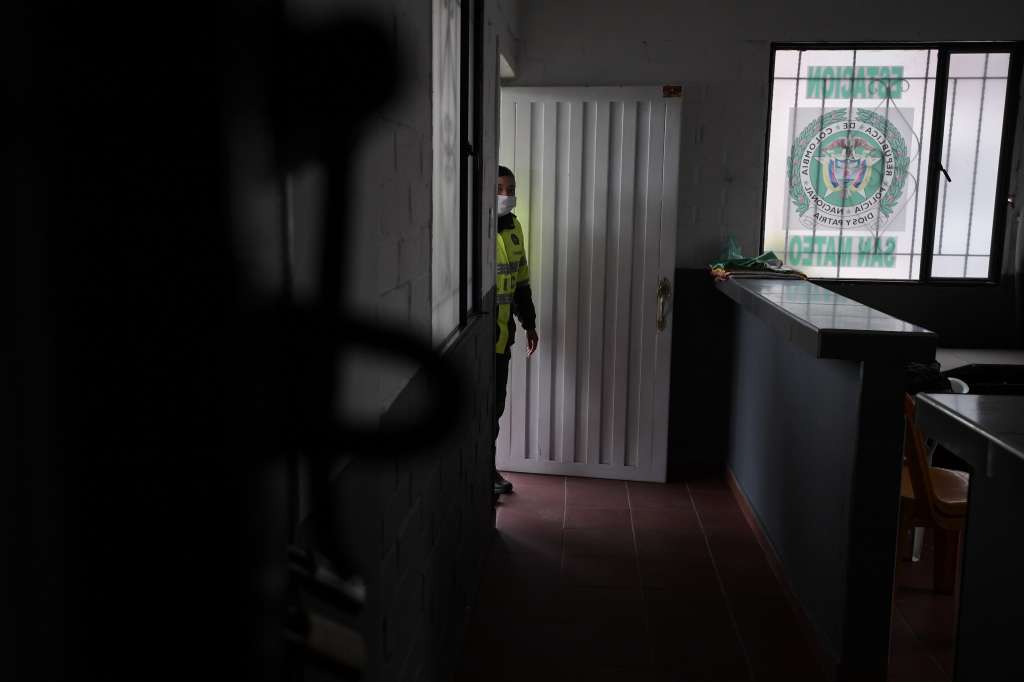 Estación de la policía de San Mateo, Soacha, lugar donde murieron varios jóvenes el pasado 4 de septiembre en medio de un incendio al interior de este recinto.