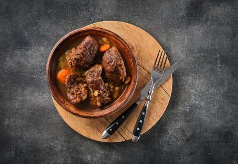 Costillas de cerdo guisadas con BBQ de guayaba